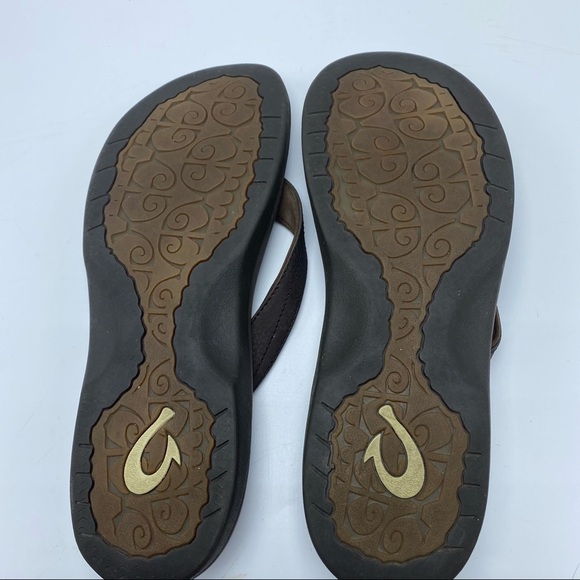 Olukai Ohana Brown Flip Flop Sandals Size 10 - Picture 7 of 7
